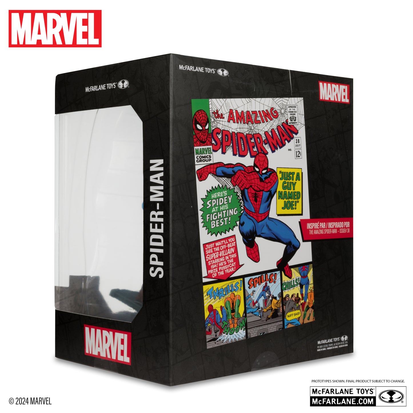 Mcfarlane Marvel Spider-Man 1:10th Scale Collectible with Scene (The Amazing Spider-Man #38) Gold Label