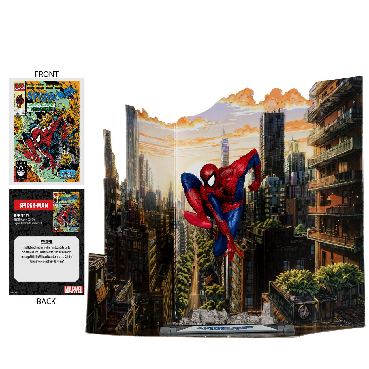 Mcfarlane Marvel Spider-Man (Spider-Man #6) 1:10th Scale Posed Figure w/Scene
