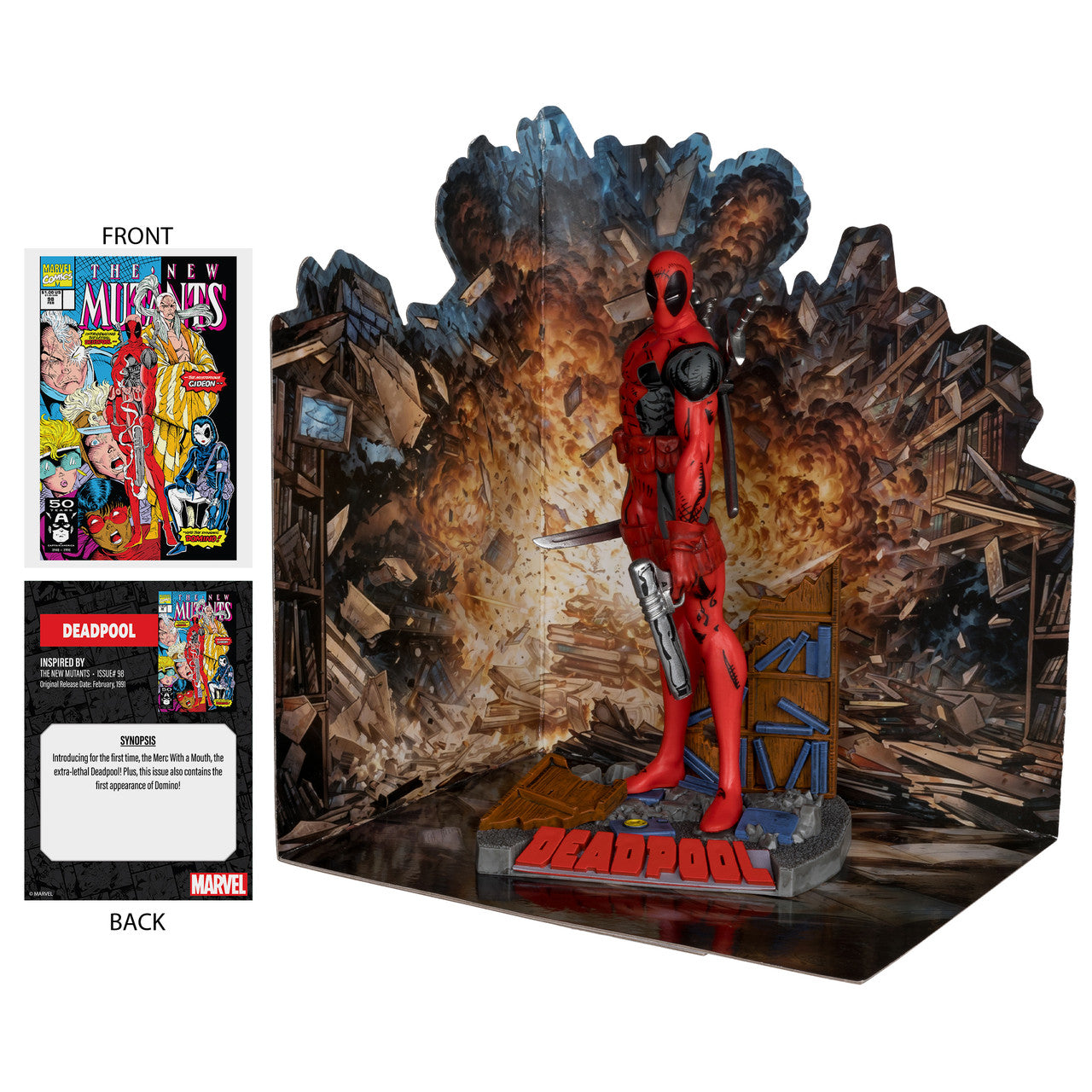 Mcfarlane Marvel Deadpool (The New Mutants #98) 1:10th Scale Posed Figure w/Scene