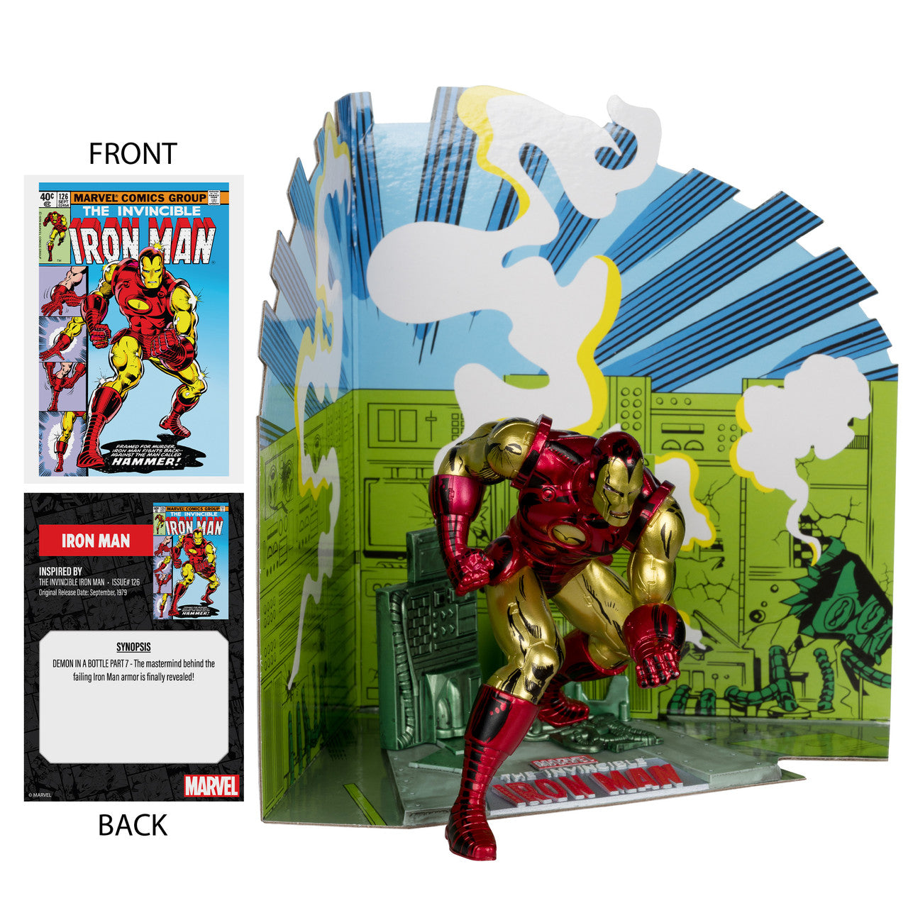 Mcfarlane Marvel Iron Man (The Invincible Iron Man #126) 1:10th Scale Posed Figure w/Scene