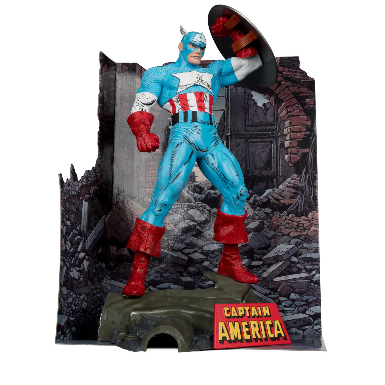 Mcfarlane Marvel Captain America (The Amazing Spider-Man #323) 1:6th Scale Posed Figure w/Scene & Comic