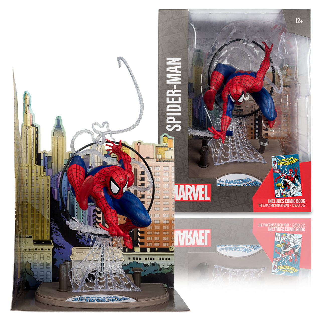 Mcfarlane Marvel Spider-Man (The Amazing Spider-Man #301) 1:6th Scale Posed Figure w/Scene & Comic