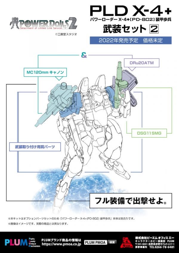 X-4+(PD-802) WEAPON SET2[Shoulder parts for mounting weapons&MC120mmCanon&Dru20ATM&DSG11SMG]